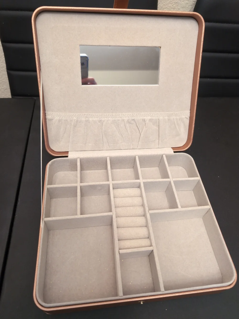 Large Jewelry Organizer Box in Copper Tone